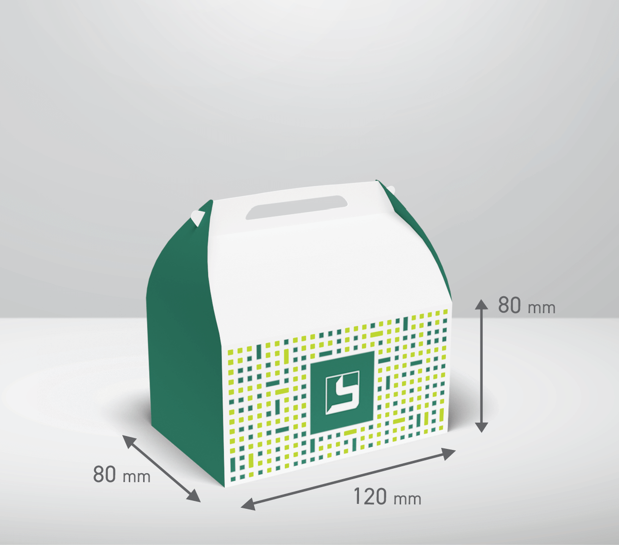 Škatla s ročajem: 120x80x80 mm (D3X)