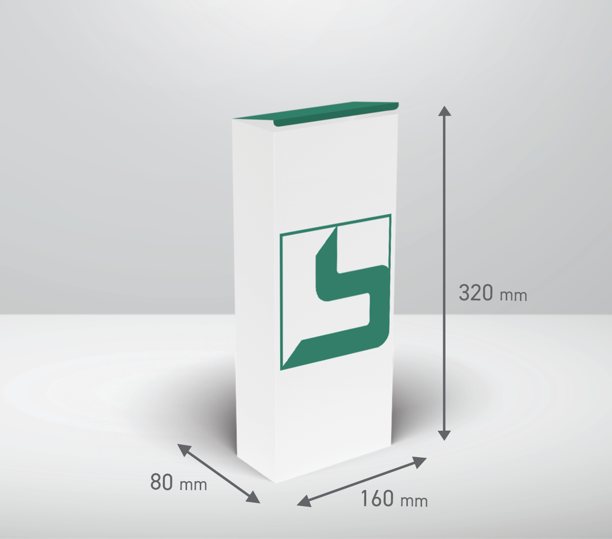 Škatla - pravokotnik: 160x80x320 mm (D1X). Škatla - pravokotnik: 160x80x320 mm (D1X).