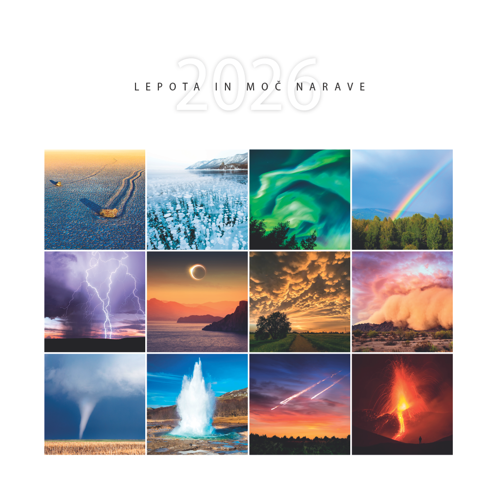 Art.100007 - Koledar BORI_stenski - LEPOTA IN MOČ NARAVE: 300x300 mm - kvadrat, spirala sredina