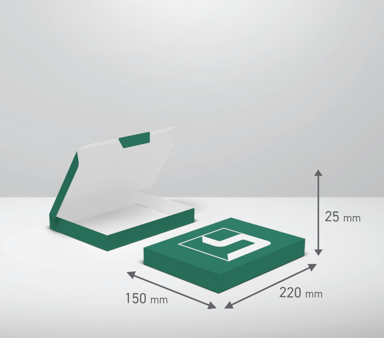 Škatla s pokrovom: 220x150x25 mm (D2X)