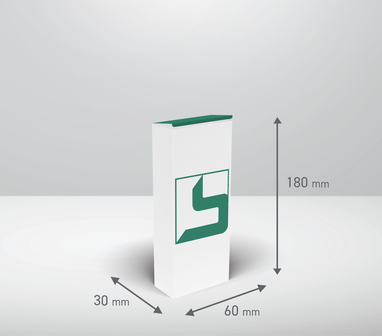 Škatla - pravokotnik: 60x30x180 mm (D4).
