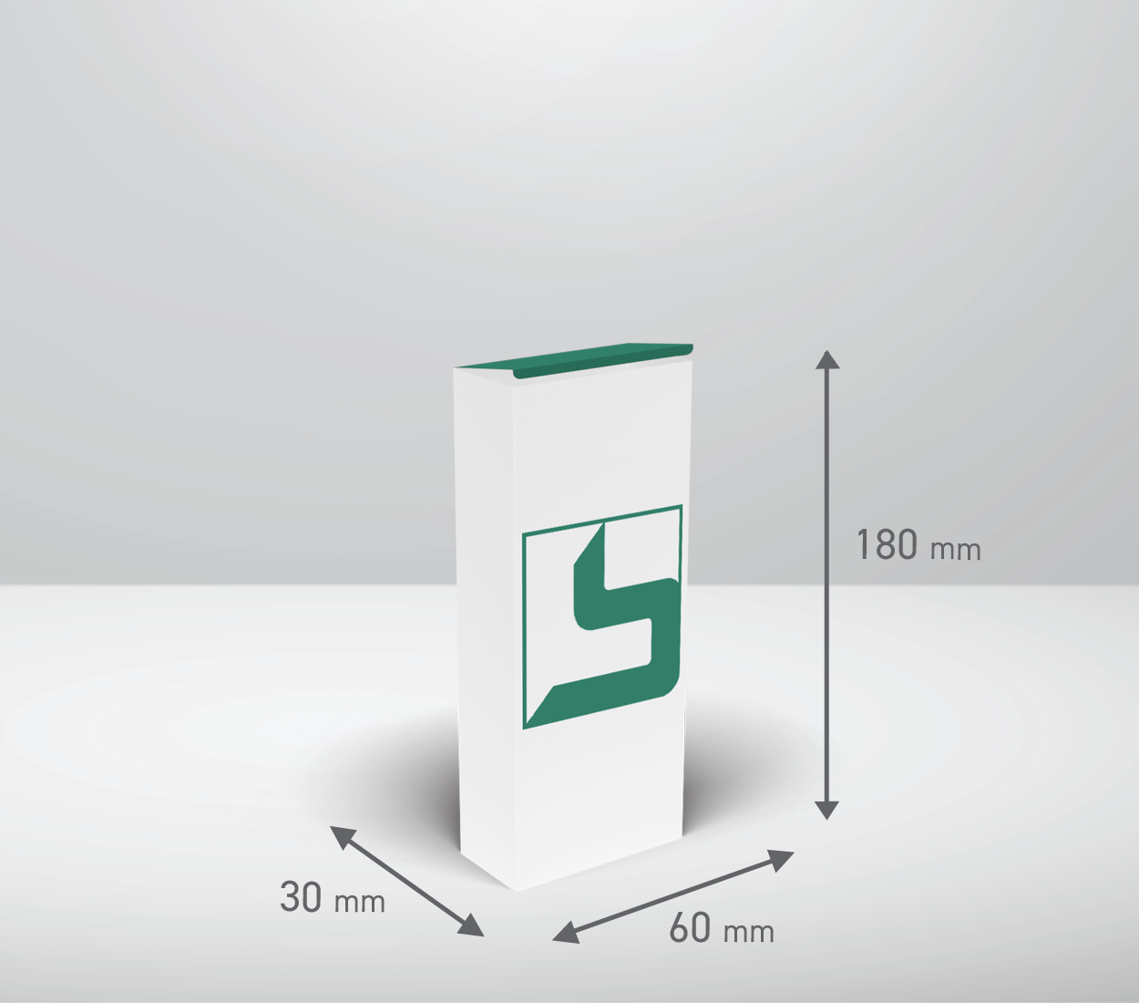 Škatla - pravokotnik: 60x30x180 mm (D4). Škatla - pravokotnik: 60x30x180 mm (D4).