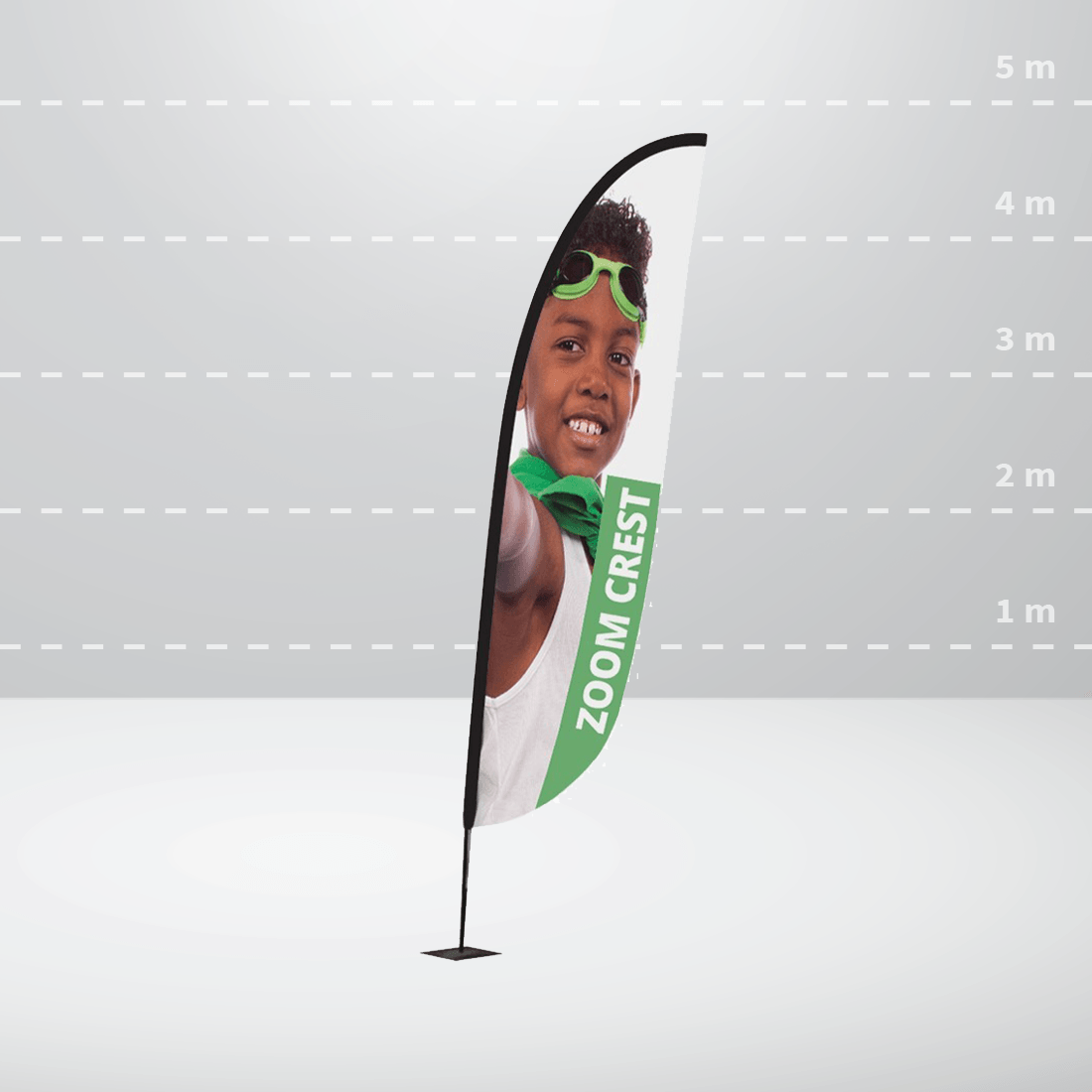 Beach flag ZOOM+ XL CREST: 850x4900 mm / UF-ZM-EXLA-01 Beach flag ZOOM+ XL CREST: 850x4900 mm / UF-ZM-EXLA-01