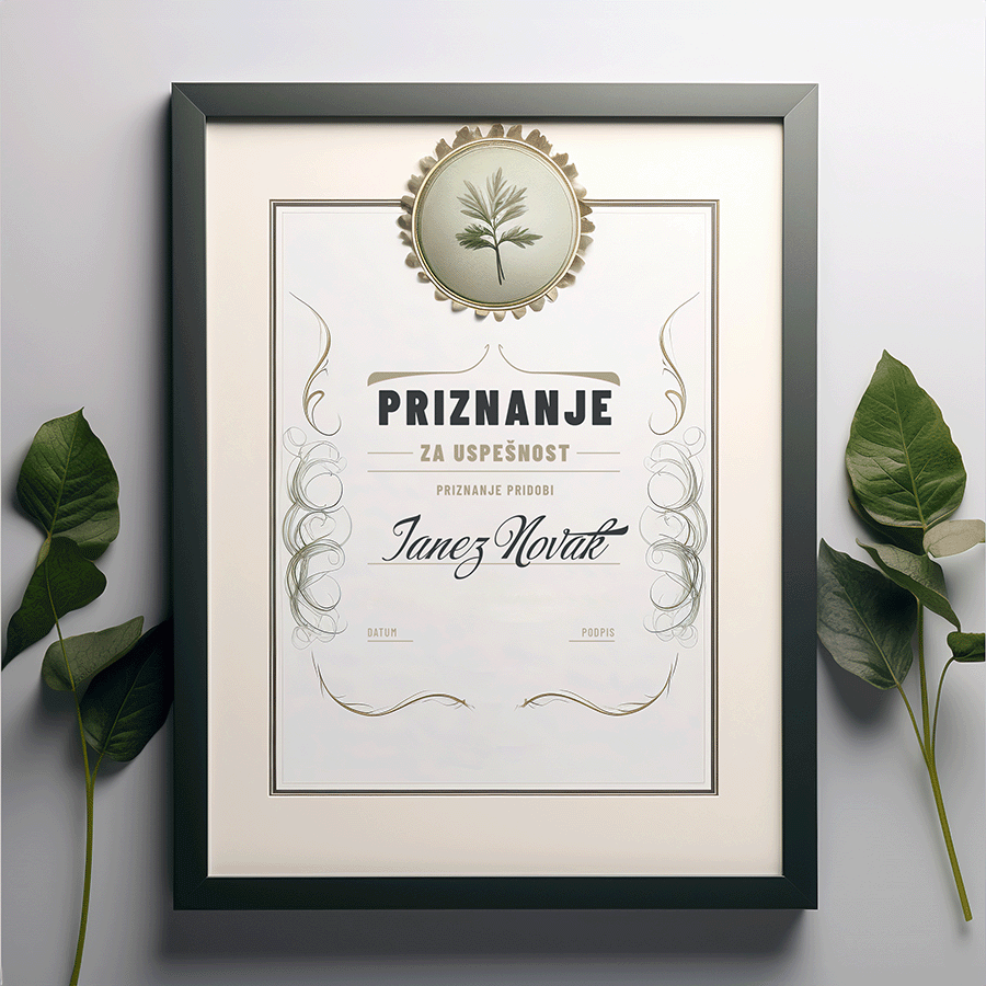 PRINTSHOP - Diploma, priznanje A4: 210x297 mm