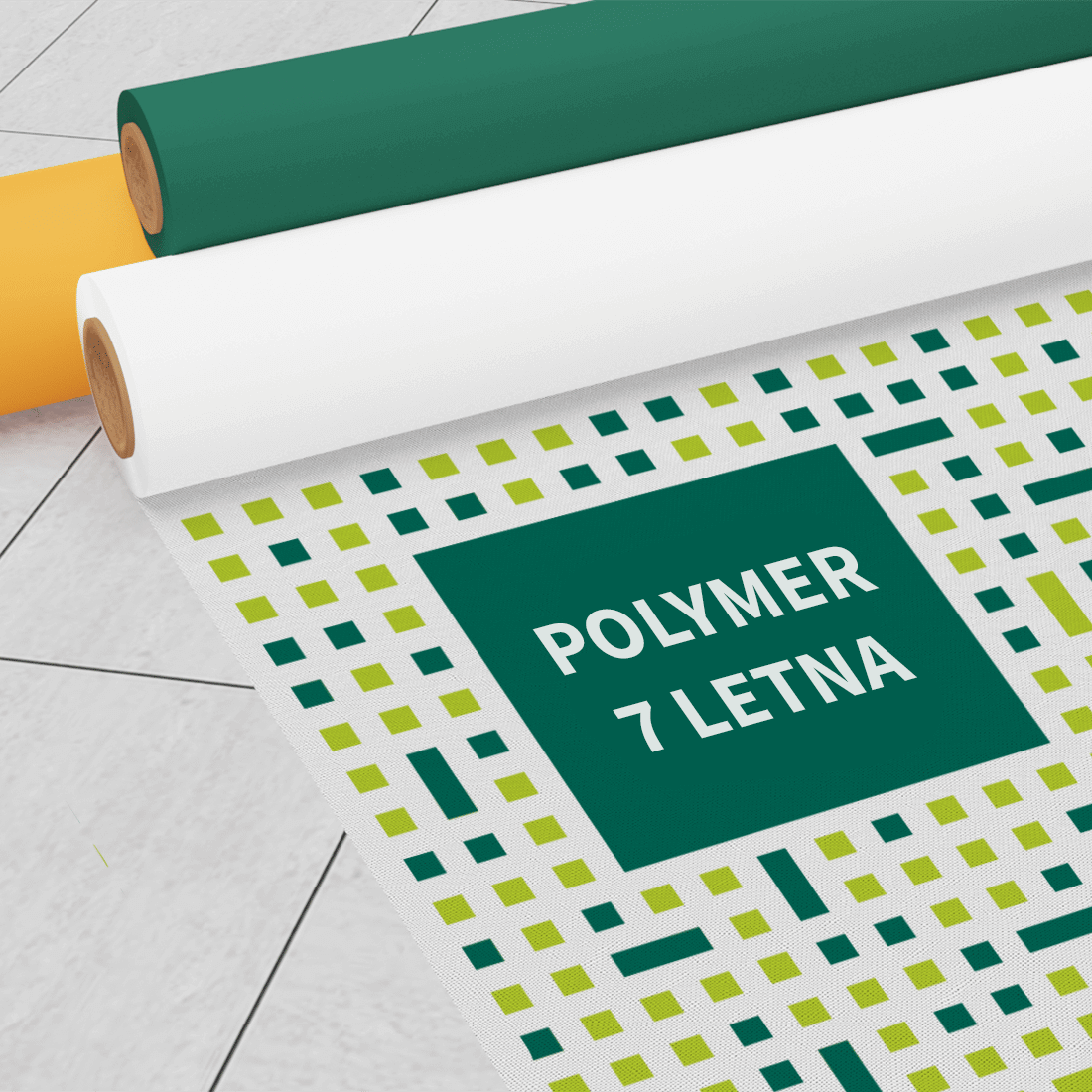 Samolepilna print folija / bela: Polymer PVC, 7 letna