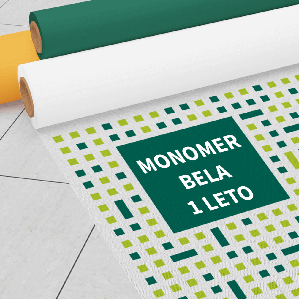 Statična print folija / Bela: Monomer PVC, 1 leto