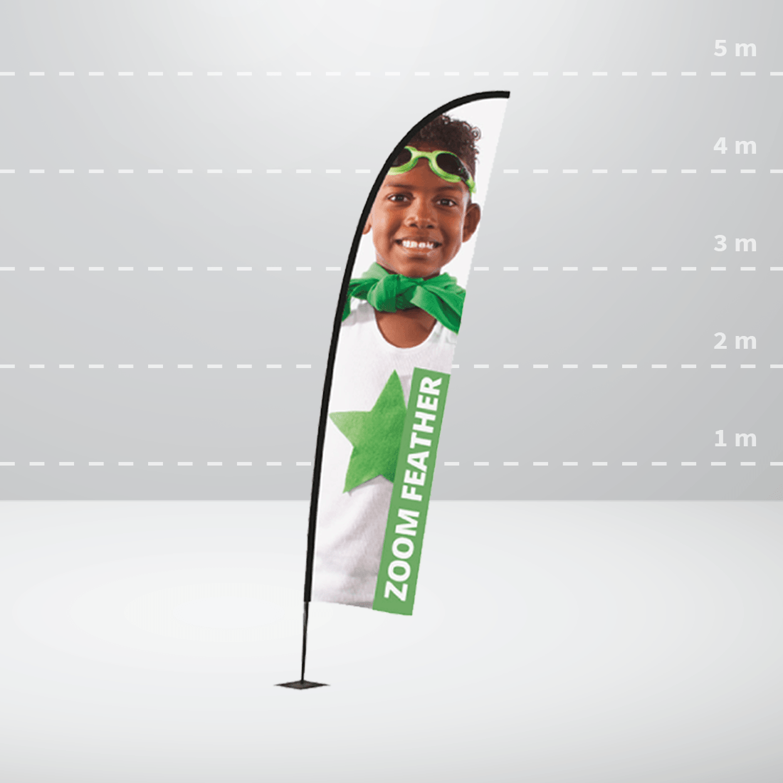 Beach flag ZOOM+ XL FEATHER: 850x4900 mm / UF-ZM-EXLA-01