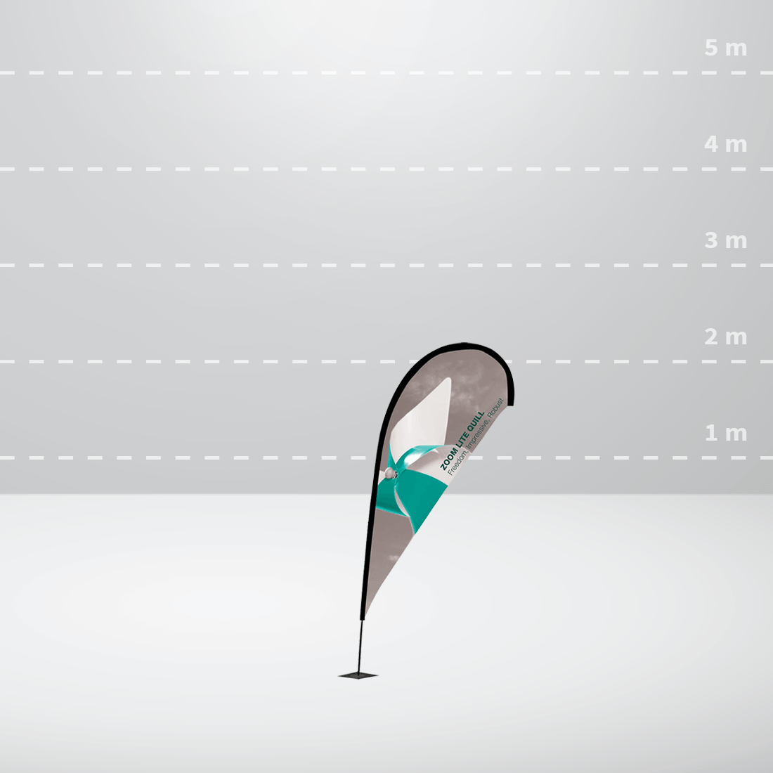 Beach flag ZOOM+ SMALL QUILL: 800x2100 mm / UF-ZM-SM-01
