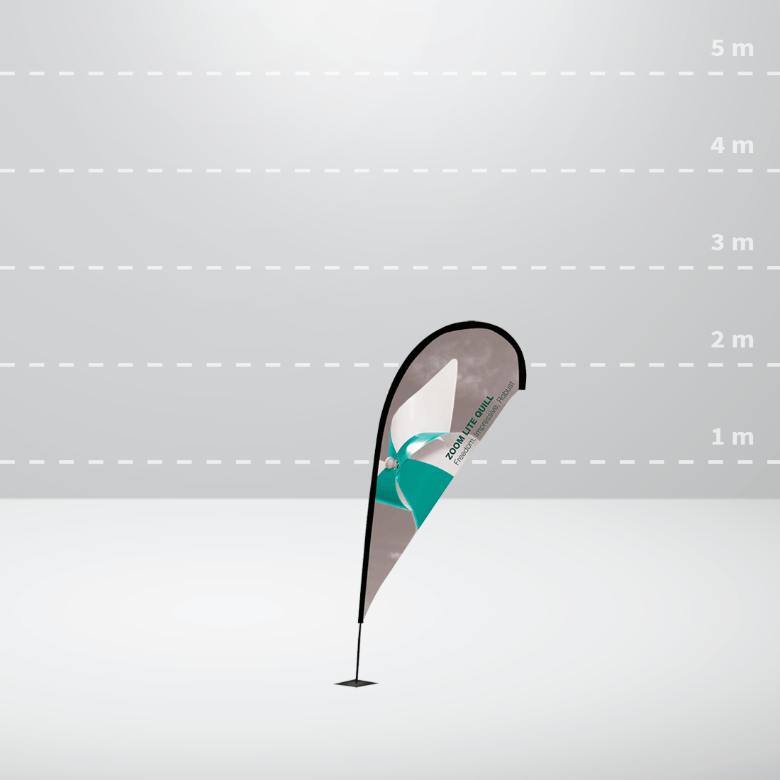 Beach flag ZOOM+ MEDIUM QUILL: 900x2400 mm / UF-ZM-ME-01