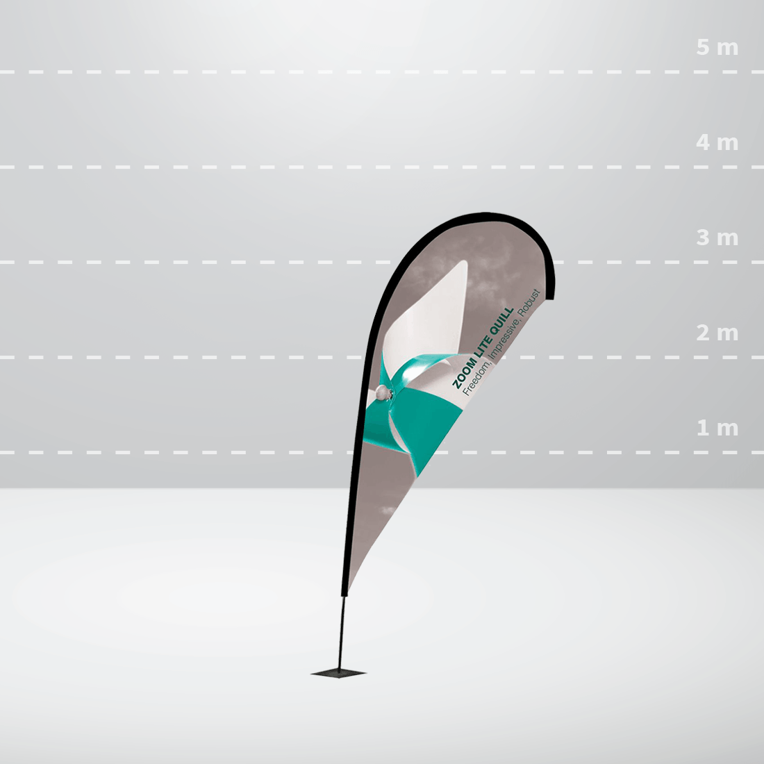 Beach flag ZOOM+ LARGE QUILL: 1100x3500 mm / UF-ZM-LA-01