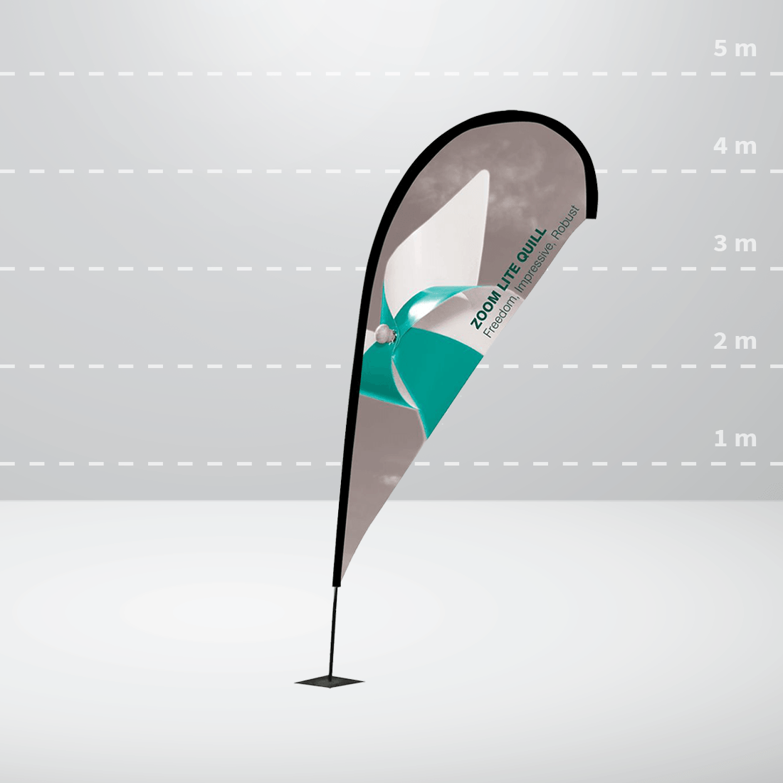 Beach flag ZOOM+ X LARGE QUILL: 1200x4600 mm / UF-ZM-EXLA-01